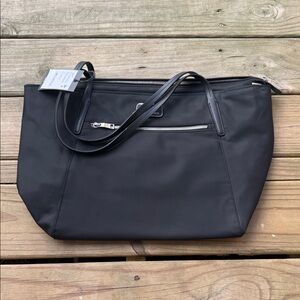 NWT Tumi Black Tote Corporate Collection Waystar Logo 12.25” x 19.25” x 6.25”